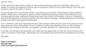 All the application requirements and documents that you will submit to employers are all representations and reflections of yourself as a professional. Personal Assistant Cover Letter Examples Samples Templates Resume Com