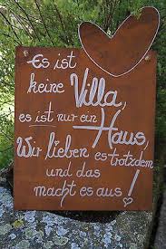 Edelrost Tafel Mit Herz Es Ist Keine Villa Spruch Garten Metall Schild Text Spruche Garten Gartenspruche Edelrost
