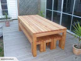 Macrocarpa Table And Benches 2800mm X 1135mm Nz 2600 Outdoor Wood Furniture Painting Furniture Diy Diy Outdoor Table
