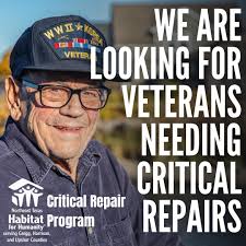 WE HAVE FUNDING TO HELP U.S. 🇺🇸🫡VETERANS WITH HOME REPAIRS THROUGH OUR  CRITICAL REPAIR PROGRAM! Northeast Texas Habitat for Humanity defines  critical repair as “any disrepair in the home that threatens the