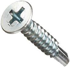 Steel Self Drilling Screw Zinc Plated Finish Flat Head Phillips Drive Right Hand Threads Inch