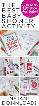 Alphabet coloring pages are also helpful for developing motor skills for coloring as well as learning the alphabet, the cornerstone which opens the doors of reading for to print out our free alphabet coloring pages, click on the letter of the alphabet you'd like to print for your child. Abc Book Baby Shower Activity Personalized Alphabet Coloring Etsy Baby Shower Book Shower Activity Baby Shower Activities