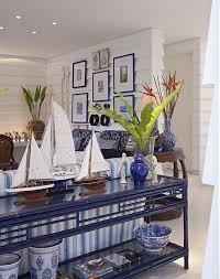 Blue, white, and red living room. Coastal Style How To Get The Look Wherever You Live Shop It Or Diy