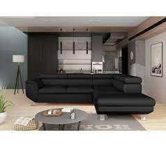 Canapé d angle but cuir. Canape D Angle Convertible Droit Phoenix Cuir Et Croute De Cuir Noir Canape But