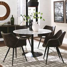 5 Piece Itialian Carrara Marble Top Round Dining Set 1 Table 4 Chairs Black In 2020 Dining Table Black Dining Table Marble Round Marble Dining Table