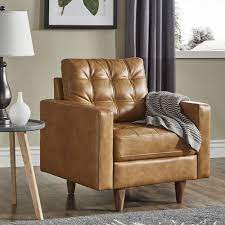 Leatherback tilting in a reclined position is comfortable to lounge, optional colors in caramel, steel blue, and dark grey, the slipper accent chair in low maintenance keeps a good look for longer. Odin Caramel Leather Gel Accent Chair By Inspire Q Modern On Sale Overstock 19684746