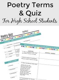 Assess Student Knowledge Of 18 Common Poetry Terms With This Simple And Straightforward Resource Students High School Writing Prompts Poetry Terms Poetry Quiz