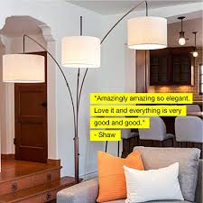 Brightech Trilage Arc Floor Lamp W Marble Base 3 Lights Hanging Over The Couch From Behind Multi Head Arching Tree Farmhouse Goals