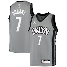The nets have a new look that honors the franchise's roots in new jersey. Youth Brooklyn Nets Kevin Durant Jordan Brand Gray 2020 21 Swingman Player Jersey Statement Edition
