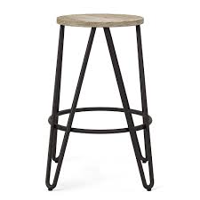 Browse our metal bar stools & vintage metal bar stools at webstaurantstore! Simpli Home Simeon 24 Inch Metal Counter Height Stool With Wood Seat Natural Black Axcsim 24 Ng Best Buy