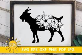 Download Floral Goat Svg Goat Svg Farmhouse Svg 1304726 Cut Files Design Bundles