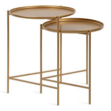 Bungalow Rose Petersburg Metal 2 Piece Nesting Tables Reviews Wayfair In 2020 Metal Accent Table Round Metal Accent Table Metal End Tables