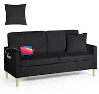 AILEEKISS 66" W Loveseat Sofa with 2 USB Mid Century Modern Love Seats PU  Leather Furniture Tufted Upholstered Love Seat Couch for Living Room Office  ...