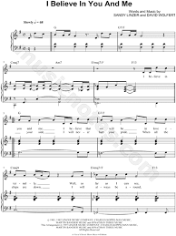 Maybe you would like to learn more about one of these? The Four Tops I Believe In You And Me Sheet Music In G Major Transposable Download Print Sku Mn0052269