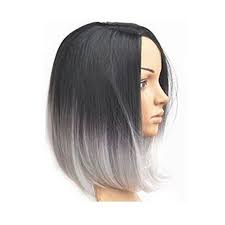 Black And Grey Ombre Hair Bob 9 97 Women Short Grey Wig Heat Resistant Straight Full Black Ombre Hair Cosplay Us Ebay Fashion Grey Ombre Hair White Ombre Hair Hair Styles