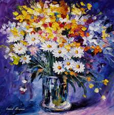 Find elegant flower paintings on canvas. Colored Flowers Oil Painting Art For Sale