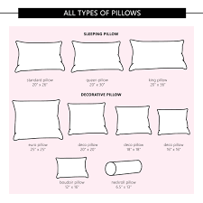 Home Stratosphere Pillow Sizes Chart Standard Pillow Sizes Pillow Size Guide