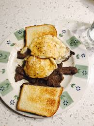 Homemade I Made Steak And Eggs With Leftover London Broil Topped With Dip Eggs Recipes Food Cooking Delicious Foo Food Healthy Recipes Steak And Eggs