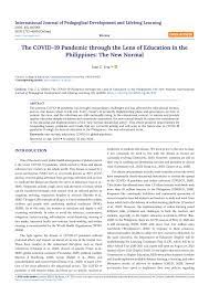Doing fieldork in a pandemic. Pdf The Covid 19 Pandemic Through The Lens Of Education In The Philippines The New Normal
