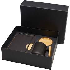 Laura A5 hard cover notebook and ballpoint pen gift set (black ink)