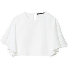 Black And White Crop Top Clipart Zara Studio Cropped Top 3 875 Inr Liked On Polyvore Featuring Tops Crop Top Shirts T Shirts Cropped White Shirt W Patrones De Costura Costura Patrones