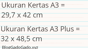 Berapa Ukuran Kertas A3 Dan A3 Plus Dalam Cm Pixel Dan Inci Bloggadogado