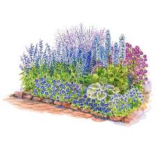 Lowe's another way to have a nice cozy corner in your backyard is to design it with an array of small flowers. Blue Theme Garden Plan Flower Garden Plans Small Garden Plans Garden Theme
