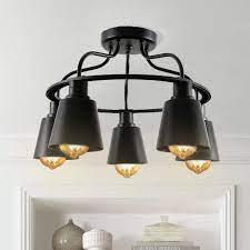 Check spelling or type a new query. Ganeed Industrial Metal Black Ceiling Light Fixture Flush Mount 5 Lights Semi For Farmhouse Porch Kitchen Lighting Light Pendant Lights Aliexpress