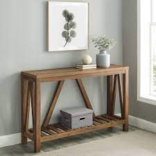 They are versatile and fit nicely in a foyer or behind the sofa, as well as other areas of the home. Manor Park Modern Farmhouse Console Table Reclaimed Barnwood Walmart Com Walmart Com