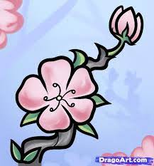 Easy To Draw Cherry Blossoms How To Draw A Cherry Blossom For Kids Flower Drawing Tutorials Cherry Blossom Drawing Flower Drawing