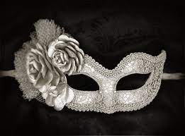 Metallic Silver Masquerade Mask With Fabric Roses Lace Etsy In 2021 Silver Masquerade Mask Masks Masquerade Masquerade Mask Diy