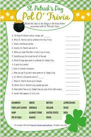 When you think of st. St Patricks Day Trivia Game Printable Pot O Trivia Quiz