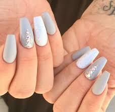Grey Silver Glitter Matt Coffin Nails Nageldesign Nageldesigns Nagelideen