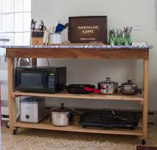 Kitchen carts and trolleys offer great flexibility and are generally more affordable than kitchen islands. The North End Loft Diy Cabin Kitchen Work Bench