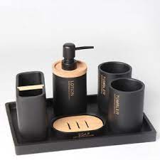 We did not find results for: 5pcs Modern Black Resin Bamboo Bathroom Accessory Sets Soap Dish Lotion Tumblers Ebay
