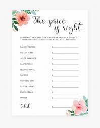 The pdf file includes 5 games. The Price Is Right Baby Shower Game Printable By Littlesizzle Baby Shower Game Printables Floral Hd Png Download Transparent Png Image Pngitem