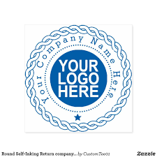 Designevo's stamp logo generator enables everyone to create a stamp logo design easily with its plentiful templates. Round Self Inking Return Company Stamp With Logo Zazzle Com Business Stamps Custom Rubber Stamps Self Inking Stamps