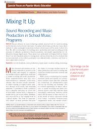 Applying for entry in an ivy league school? Pdf Mixing It Up Sound Recording And Music Production In School Music Programs