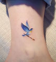 Bird With Paintbrush By Doy Bird Tattoos For Women Small Bird Tattoos Red Bird Tattoos
