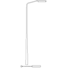 Street Light Pole Side And Top View Design Dwg File Street Light Light Pole Light
