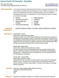 Sports Coach Cv Example Cv Examples Job Resume Samples Resume Examples