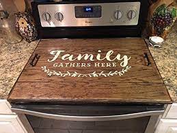 10% coupon applied at checkout. Amazon Com Stovetop Cover Family Gathers Here Distressed Serving Tray Stovetop Cover Wooden Stove Cover Custom Stove Cover Kitchen Decor Farmhouse Tray Handmade