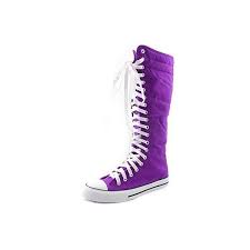 Black And Pink Knee High Converse Converse Chuck Taylor Knee High Purple All Sizes New Womens Sneaker Boots Knee High Sneakers Purple Boots