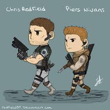 Fan Art Rocks Chris Redfield And Piers Nivans By Redfield37 Deviantart Com Resident Evil Superhero Art Game Character