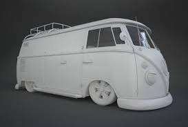 Vw T1 Custom Bus 3d Model Volkswagen Van 3d Model Bus