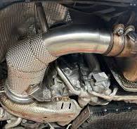 Performance DownPipe w/ heatshield (SS304)- Porsche 911 992 Carrera /  Carrera Turbo S 3.0T 3.8T