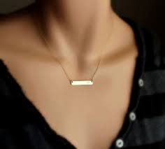 Gold Bar Necklace Personalized Name Plate Necklace Delicate Horizontal Bar Necklace Simple Nameplate Necklace Gold Silver Initial Bar Necklace Gold Bar Necklace Personalized Bar Pendant Necklace