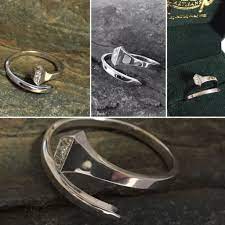Horseshoe Nail Ring In White Gold And Diamonds Off To Ny Enjoy Horse Shoe Nails Horseshoe Nail Horse Jewelry