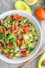 Cucumber Tomato Avocado Salad Recipe Yummly Recipe Avocado Salad Recipes Avocado Recipes Recipes