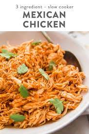 3 Ingredient Slow Cooker Mexican Shredded Chicken Recipe Mexican Shredded Chicken Slow Cooker Mexican Chicken Clean Eating Vegetarian Recipes